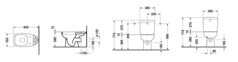 Duravit D-code gulvstående toilet 211109 u/cisterne