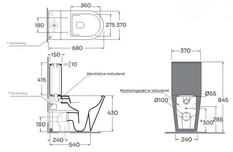 Lavabo Forma rimless gulvstående toilet BTW inkl. sæde - Perlé Lavabo Forma rimless gulvstående toilet BTW inkl. sæde - Perlé