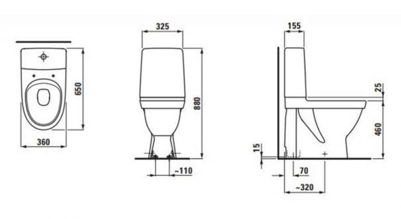 Laufen Kompas Rimless toilet LCC m/s-lås - Høj model