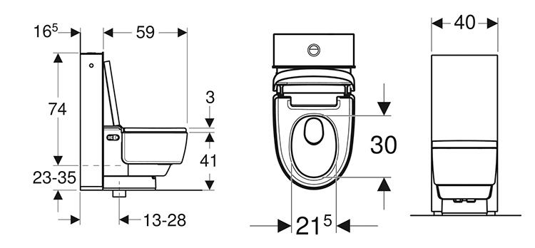 Geberit AC Mera Classic Douchetoilet gulvstående - Hvid