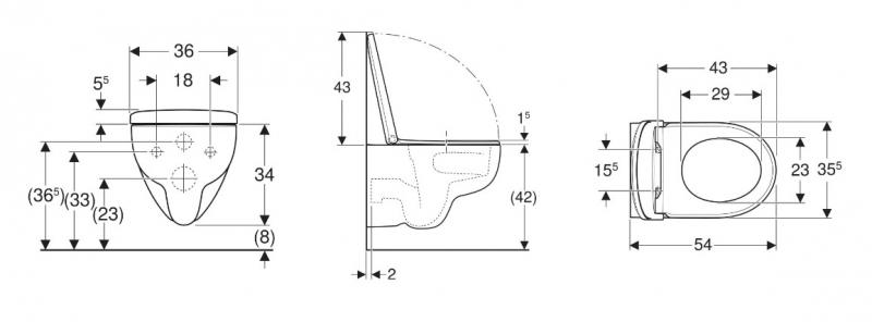 Geberit Renova væghængt toilet m/TurboFlush og toiletsæde Geberit Renova væghængt toilet m/TurboFlush og toiletsæde