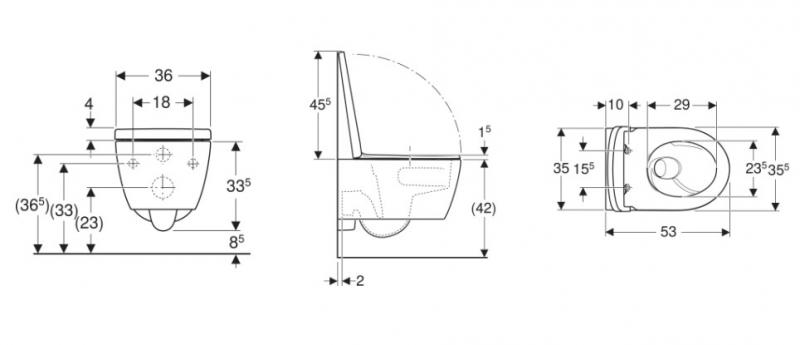 Geberit iCon væghængt toilet m/TurboFlush og sæde Geberit iCon væghængt toilet m/TurboFlush og sæde