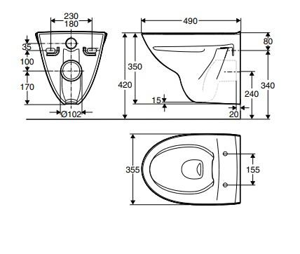 Ifø Spira Rimless hængeskål m/Ifö clean