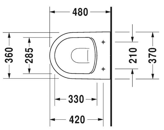 Duravit Me by Starck Compact Rimless hængeskål m/wondergliss - Hvid mat