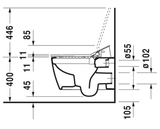 Duravit ME by Starck Rimless hængeskål m/wonderglis til sensowash sæde