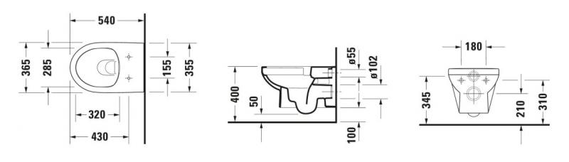 Duravit No. 1 vægtoilet Rimless