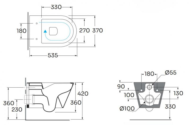 Lavabo Forma rimless væghængt toilet inkl. sæde og Vortex skyl - Cocoa Lavabo Forma rimless væghængt toilet inkl. sæde og Vortex skyl - Cocoa