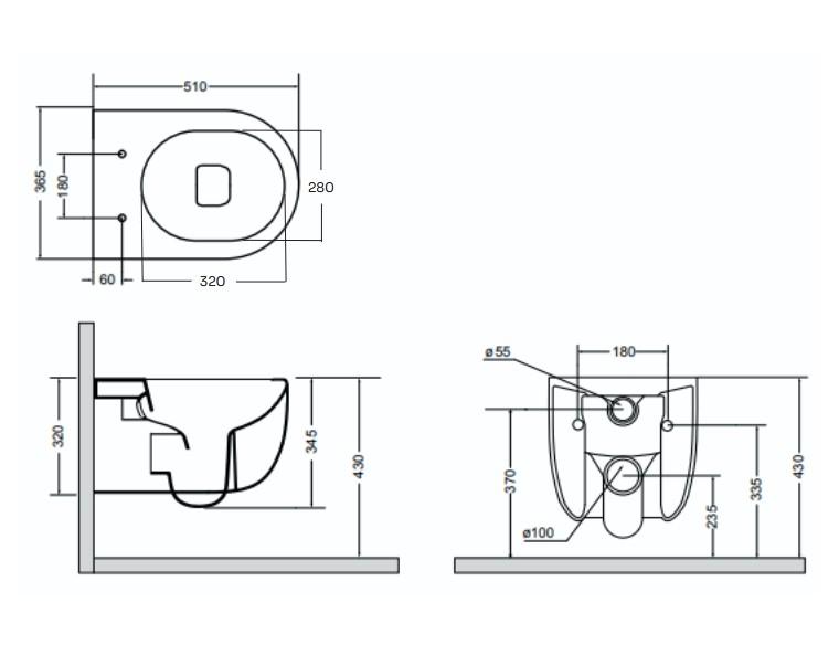 Lavabo Glomp rimless væghængt toilet inkl. sæde - Mat hvid Lavabo Glomp rimless væghængt toilet inkl. sæde - Mat hvid