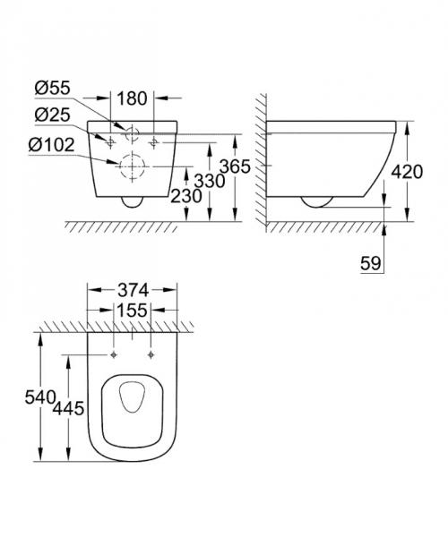 Grohe Euro hængeskål m/ rimless