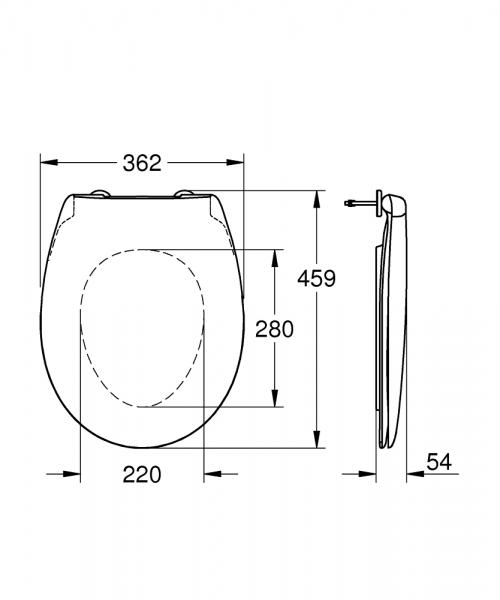 Grohe Bau slim toiletsæde m/ softclose og lift-off