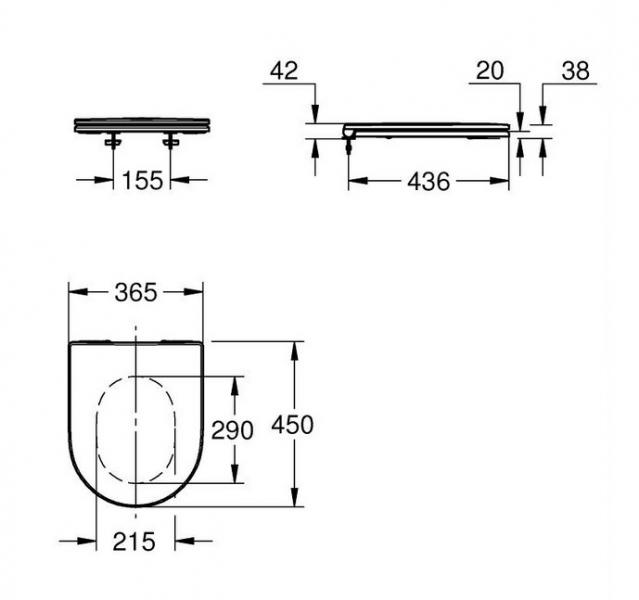 Grohe Euro slim toilets&aelig;de m/Softclose og QuickRelease