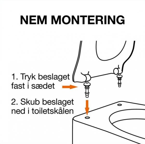 Pressalit 754 toiletsæde m/soft close og propbeslag - Hvid