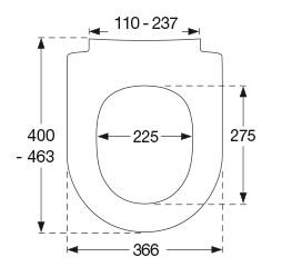 Pressalit Sway D2 toiletsæde m/soft close og lift-off - Hvid