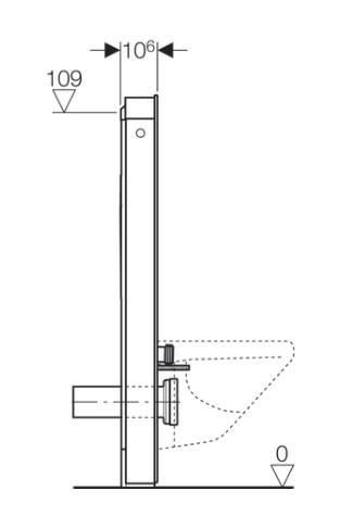 Geberit Monolith modul til væghængt toilet, 114 cm hvid