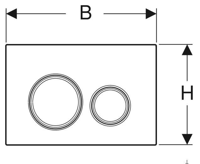 Geberit Sigma 21 betjeningsplade - Hvid/Sort krom