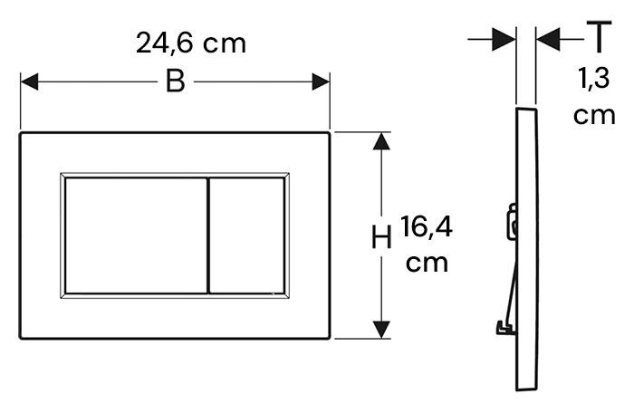 Geberit Sigma 01 Square betjeningsplade - Sort