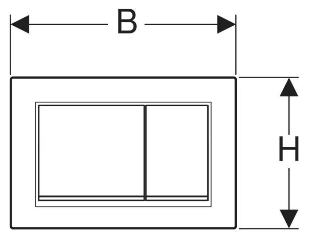 Geberit Omega 20 Square betjeningsplade - Hvid/guld
