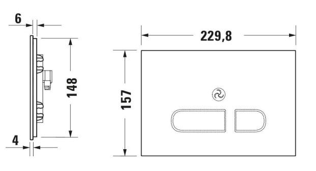 Duravit DuraSystem A2 elektronisk betjeningsplade - Hvid glas