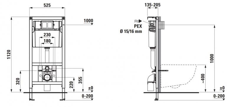 Laufen LIS indbygningscisterne 112 cm