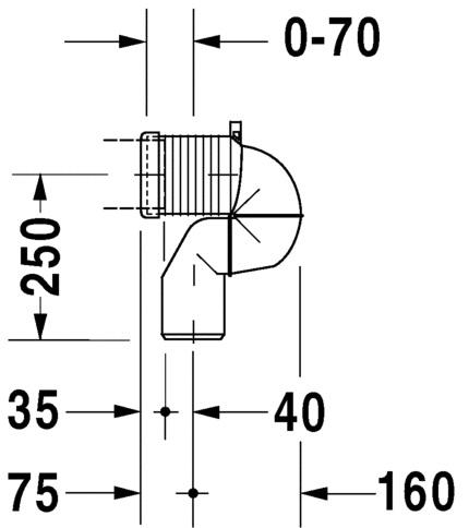 Duravit afløbsbøjning til lodret afløb