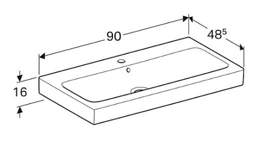 Geberit Icon 90 møbelvask - 1 hanehul