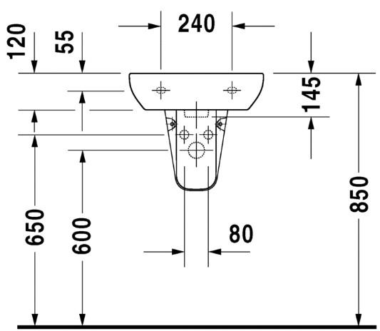 Duravit D-Code 45 håndvask t/ væg