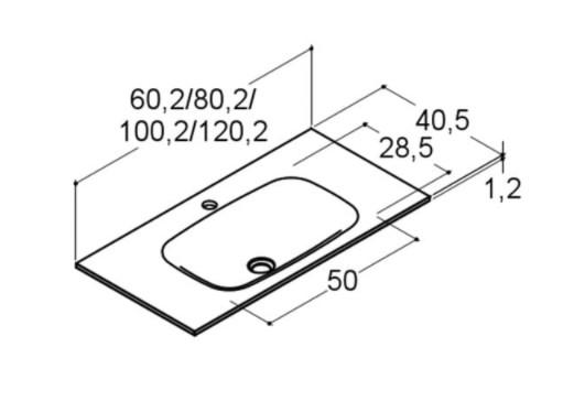 Dansani Form glasvask 80,2 cm - Mat Hvid