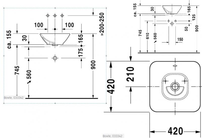 Duravit Me by Starck 42 fritstående bowlevask - Uden hanehul - Med overløb