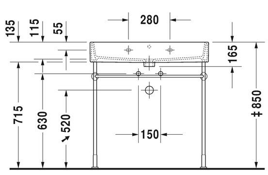 Duravit Vero Air 80 bowlevask op til væg - Wondergliss