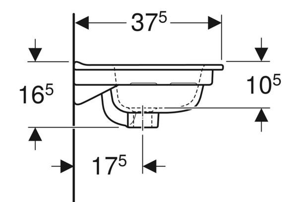 Geberit Elegant Slim håndvask compact - 61,5x37,5