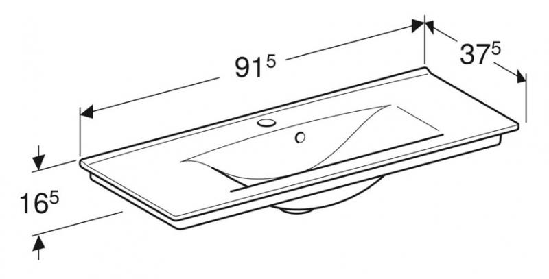 Geberit Elegant Slim håndvask compact - 91,5x37,5