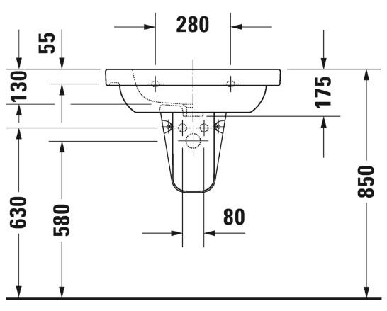 Duravit D-Code 65 håndvask t/væg eller møbel - 1 hanehul