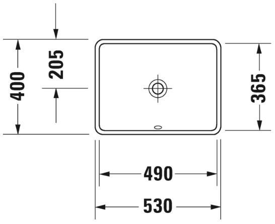 Duravit Starck 3 49 håndvask t/underlimning - Uden hanehul