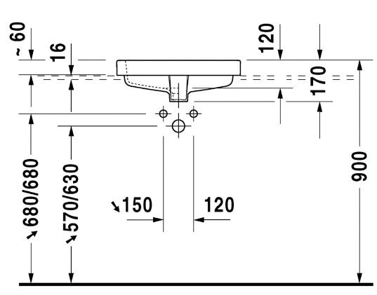 Duravit Vero 50 håndvask t/ nedfældning