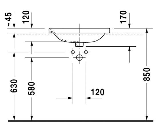 Duravit DuraStyle 56 håndvask t/nedfældning