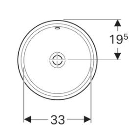 Geberit Variform rund håndvask t/underlimning - 39 cm M/KeraTect