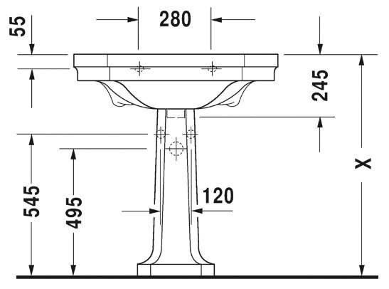 Duravit 1930 søjle til håndvask 043880 og 043870