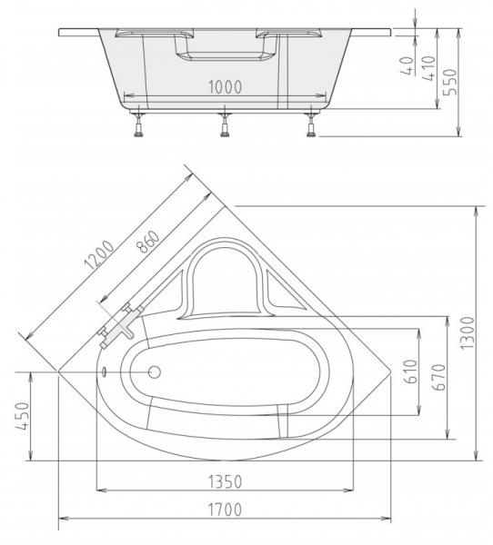 Royal Sarah 120x120 badekar