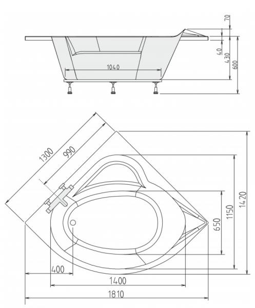 Royal Sigrid 130x130 badekar