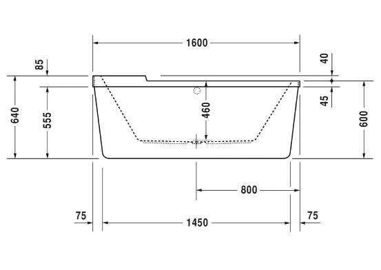 Duravit Starck fritstående badekar - 1600x800mm