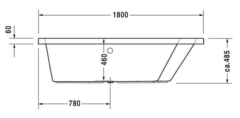 Duravit Paiova badekar t/indbygning - 180 x 140 - Højre - 1 ryglæn