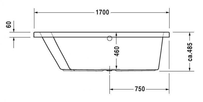 Duravit Paiova badekar t/indbygning - 170 x 100 - Venstre - 1 ryglæn