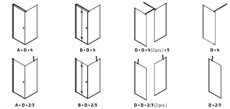 Dansani Match D 90 fast væg - Klar glas/matkrom Dansani Match D 90 fast væg - Klar glas/matkrom