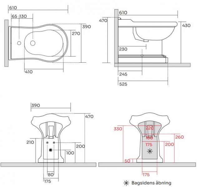 Lavabo Retro gulvstående bidet - Hvid