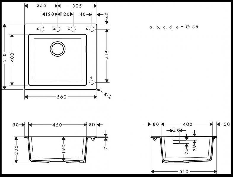 Hansgrohe S510-F450 køkkenvask - Graphiteblack