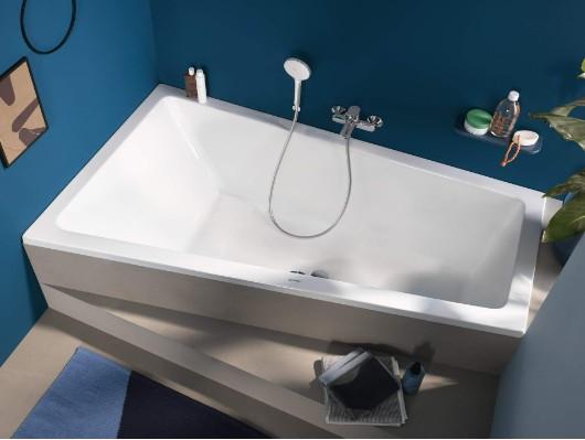 Duravit No.1 asymmetrisk badekar til indmuring 1500 x 800 mm - Venstre