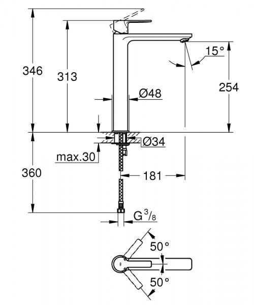 Grohe Lineare New armatur til bowlevask - Krom