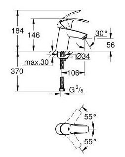 Grohe Eurosmart New håndvaskarmatur u/bundventil