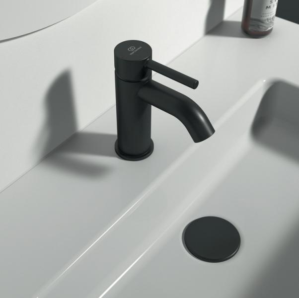 Ideal Standard Ceraline håndvaskarmatur m/push open bundventil - Silk black