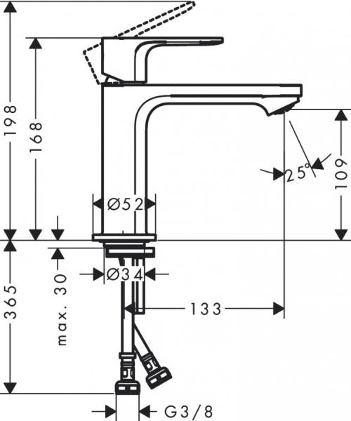 Hansgrohe Rebris S 110 håndvaskarmatur m/CoolStart /u bundventil - Mat sort